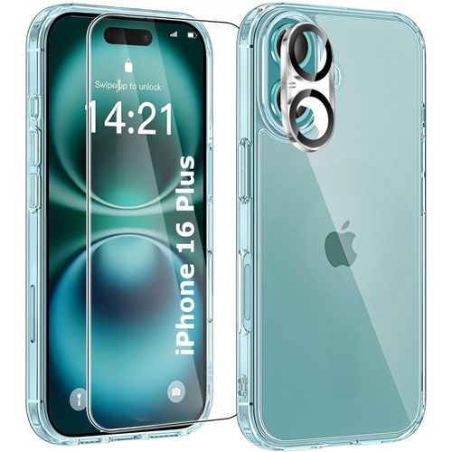 Coque Silicone Transparente + Verre Trempe Et Protection Camera Arriere Pour Iphone 16 Plus Little Boutik®