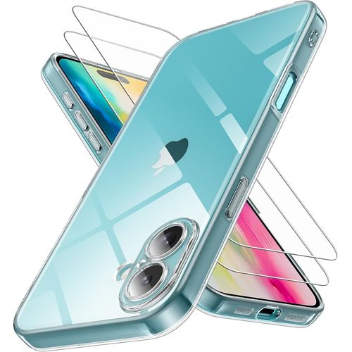 Coque Silicone Transparente + 2 Verres Trempes Pour Iphone 16 Plus Little Boutik©
