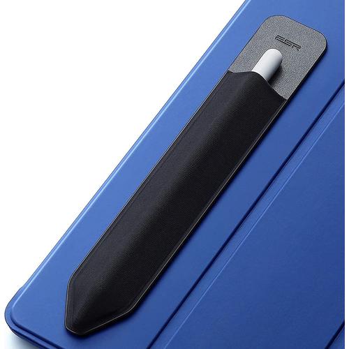 Porte-Stylo Compatible Avec Pencil Des Ipad (1ère Et 2ème Génération), Poche-Stylet Élastique (19cm), Compartiment Adhésive Sur Coque De Protection (Noir)