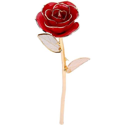 24k Or Rose Pour Toujours Feuille D'or Artificiel Pour Toujours Rose Trempé Véritable Rose Romantique Cadeau Pour La Saint-Valentin, Fête Des Mères, Anniversaire