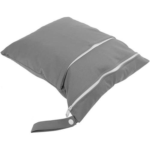 Sac Sec Humide Pour Couches En Tissu Lavable Étanche Fermeture Éclair Bébé Couches Couches Sacs De Rangement Pour Voyager Maillots De Bain Vêtements Humides Ou Secs(Gris)