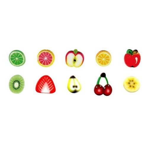 20 Mini Canes Pâte Polymère À Trancher 5 X 0,5 Cm - Fruits