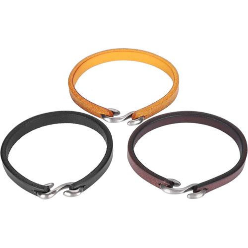 3pcs Bracelet En Cuir Punk Vintage Hommes Femmes Corde Bracelet Manchette Wrap Marron Noir Bracelet