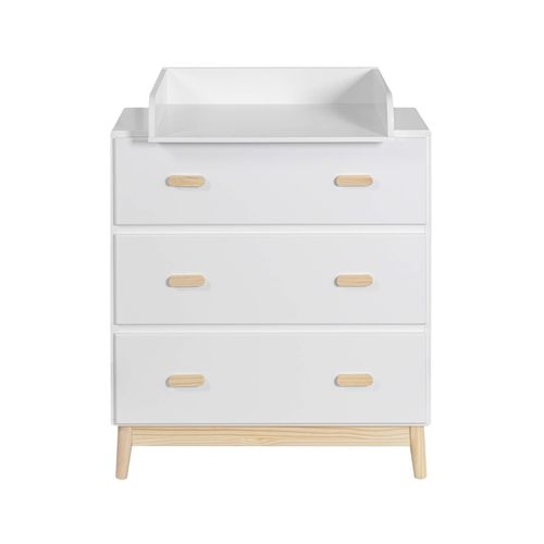Commode Avec Table À Langer Et 3 Tiroirs Blanc