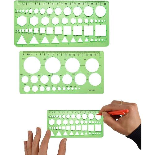 Normographe Pour Croquis Et Schémas,Gabarit Architecte,Regle Pochoir,Gabarit Cercle,Gabarit Dessin,Pochoir Geometrique,Règle Gabarit Pour Studio Artistique Ou Dessin Et Dessin Personnel,2pcs