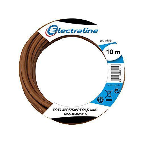 Electraline 13081 Câble unipolaire FS17, section 1 x 1.5 mm&sup2, marron, 10 m
