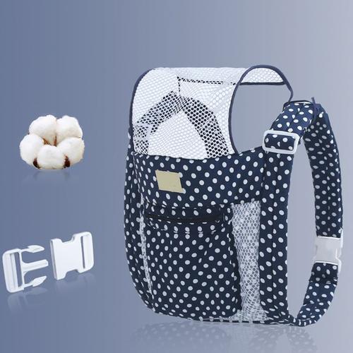 Couleur Point Bleu Foncé Sac À Dos Ergonomique Pour Bébé De 0 À 36 Mois, Porte-Bébé, Écharpe Frontale Kangourou, Pour Voyage, Structure Souple Et Portable