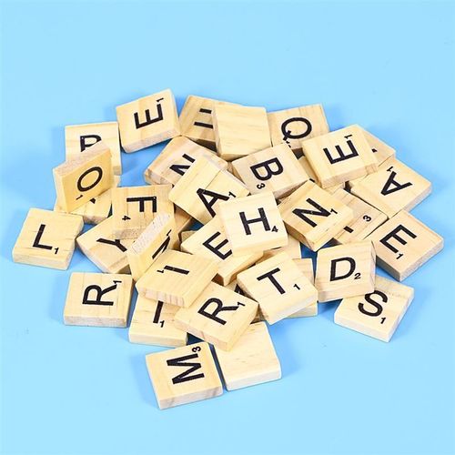 100 Pièces Bricolage Bois Lettres Scrabble Lettres Remplacement Tuiles Carré Lettre Tuile Jeux Idéal Pour L'orthographe Scrapbooking Bois Artisanat