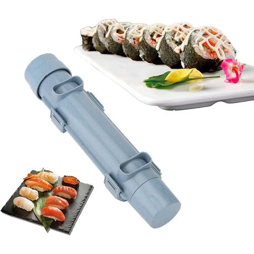 Machine a Sushi Appareil à Sushi Bazooka Sushi Appareil à Sushis et Makis à  Piston Outil de Cuisine Parfait pour Sushis(Bleu)