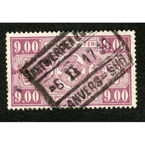 Timbre Belgique, Belgie, Chemins De Fer, 9,00,