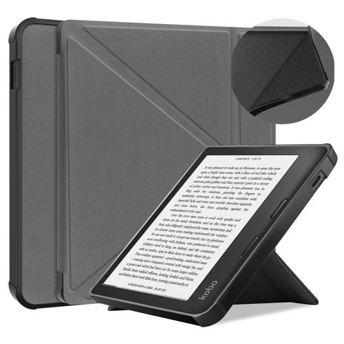 Coque Pour Kobo Libra 2 (7 Pouces) Ebook,Etui Housse De Protection Pour Kobo Libra 2 (7 Pouces) Ereader,Veille/Réveil Automatique Protection Cas,Gris