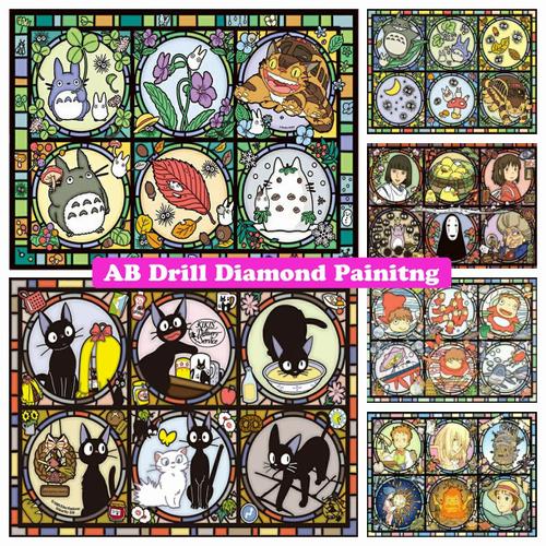 Ghibli - peinture de diamant en vitrail AB de Studio, broderie de