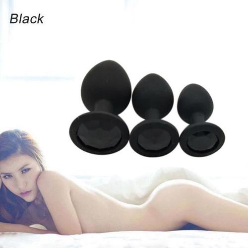 3 Pcs 3 Taille En Silicone Jeweled Anal Plugs Anal Toys Entraîneur Dbb71027653bk L13889