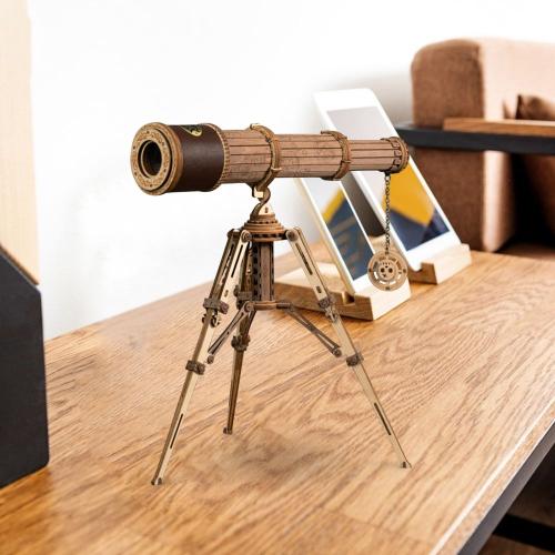 Télescope monoculaire en bois fait à la main, 314 pièces, cadeau 3D stéréo, modèle d'assemblage en bois, enfants adultes, bricolage artisanat, ornements, puzzle Puzz