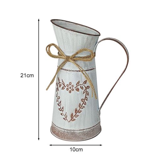 Seau En Étain Vintage À La Mode Vase À Fleurs En Fer Rétro Cruches En Métal Pour La Maison Bureau Fête Festival Décoration Style Campagnard Forgé