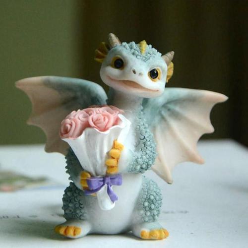 Figurines De Petits Dragons En Résine, 8 Animaux Authentiques, Mignons Et Créatifs, Décoration De Maison, Bureau De Poupée Dinosaure