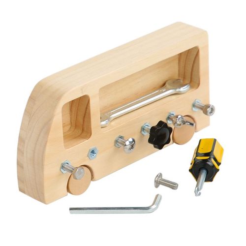 Planche À Visser En Bois, Jouet D'apprentissage Éducatif, Établi Pratique, Compétences De Base, Jeu De Boulons À Écrous