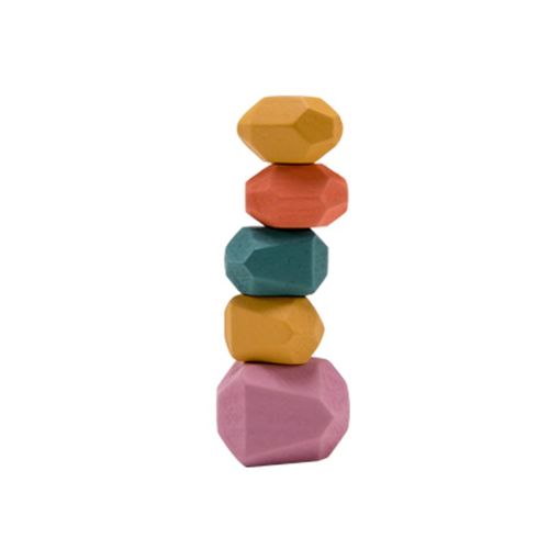 Jouet En Bois Jenga Pour Bébé, Bloc De Construction En Pierre Colorée, Jouets Éducatifs Créatifs, Jeu D'empilage, Pierre Arc En Ciel