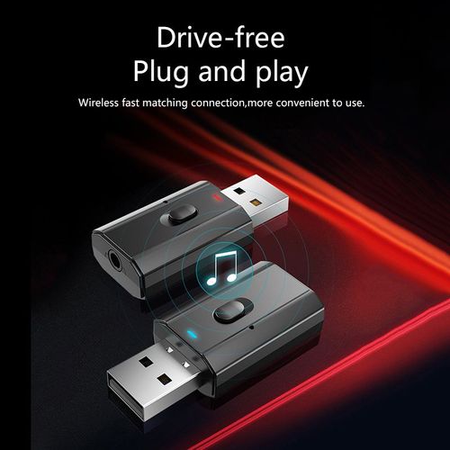 Adaptateur USB Bluetooth 5.0 sans fil, émetteur récepteur de musique Audio, adaptateur Jack AUX 3.5mm pour PC TV voiture