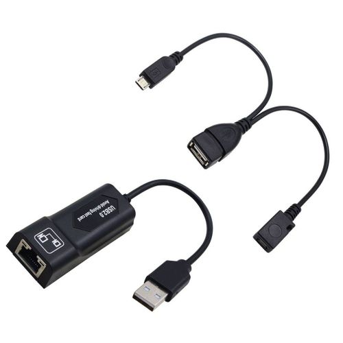 Adaptateur USB 2.0 vers RJ45/2X câble micro USB adaptateur Ethernet LAN pour Amazon Fire TV 3 ou Stick GEN 2