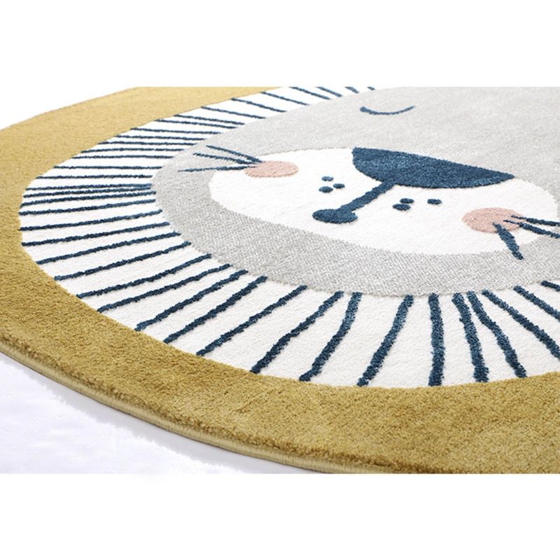 Tapis De Jeu Pour Bébé, Rond, Imprimé De Dessin Animé, Lion, Pour Chambre D'enfant, Décoration