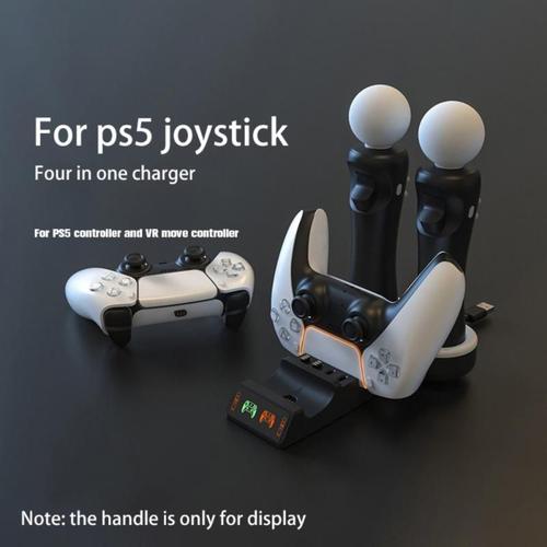 Station De Recharge Portable Ps5, Double Contrôleur De Jeu Avec Indicateur Led Pour Ps5/Ps Vr Move