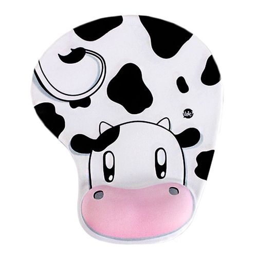 Tapis de souris avec Support de poignet en Silicone, confortable et antidérapant, motif vache, Animal, dessin animé