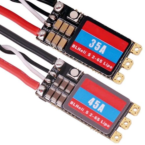 Contrôleur De Vitesse Électronique De Moteur Sans Balais 35a/45a Blheli_S 2 6s Lipo Racing Esc Avec Lumière Led Pour Drone Rc Quadcopter-Générique