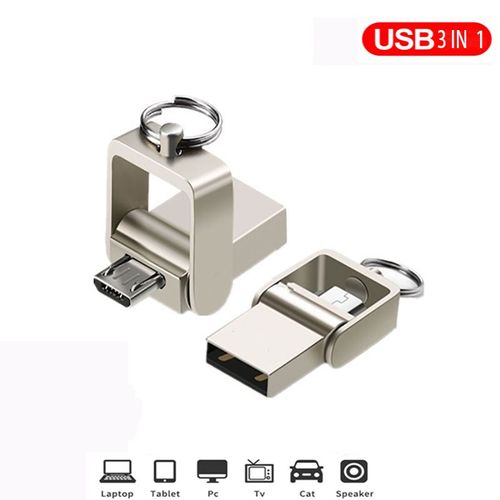 1 clé usb 2.0 en métal de Type C, support à mémoire de 16GB 64GB 32GB, Micro lecteur flash
