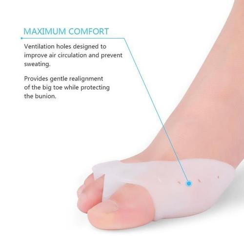 Correction Lisseur Orteil Hallux Valgus Silicone Reduire Friction Yosoo Trois Trous L03349