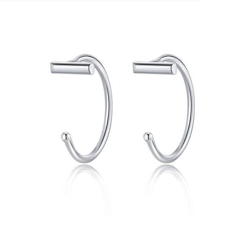 Couleur Plaqué Rhodium Boucles D'oreilles Simples Pour Femmes, Bijoux À La Mode Minimaliste, Bijoux De Personnalité, Cadeaux Pour Filles