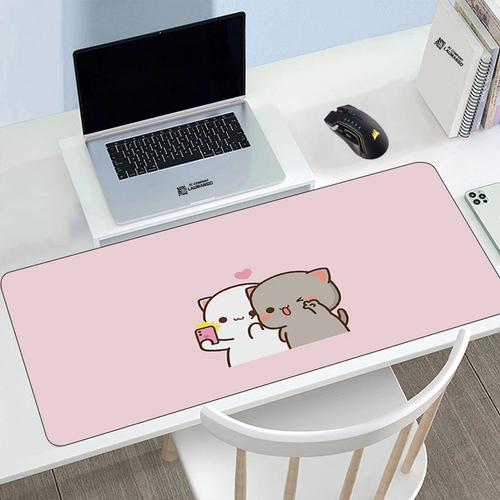 Tapis de souris mignon peche Mochi chat et Goma grand tapis tapis de souris  Anime Kawaii muse Xxl Pc Gamer accessoires de jeu bureau