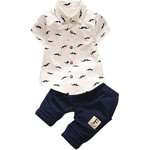 Garçon Bébé Ensembles, Luckygirls Bébé Garçons Barbe T-Shirt Tops + Pantalons Courts Pantalons Vêtements De Mode-Mélange Coton- 6 24 Mois