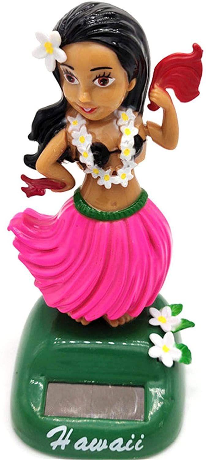 Figurine Solaire Dansante, Danseuse Hawaienne Voiture Qui Bouge, Jouet  Voiture Solaire Balançoire Poupée Hawaiian Fille Danse Jouet, Figurine