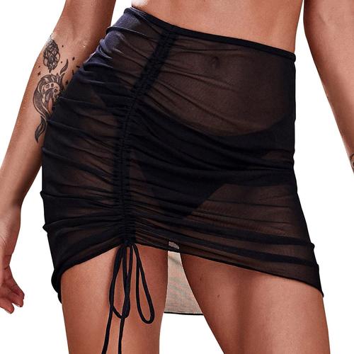 Cover Mesh Cover Trim Femmes Beach Cover Beach Ups Jupe Wraps Pour Maillots De Bain Shiny Up Up Sheer Jupe À Volants Bikini Cordon Wrap Jupe Bikinis Ensemble Bikini Tondeuse Shorts Basketball Homme