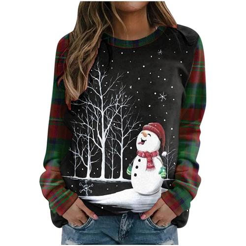 Sweat Noel Femme - Sweatshirt De Noël Outdoor Basic Sweat Merry Christmas Sweatshirt Renne Sweat Xmas Pull Ado T-Shirts Tops De Noël