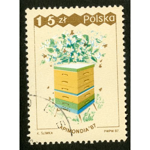 Timbre Oblitéré Polska, Apimondia 87, Sliwka, 1987, 15 Zl