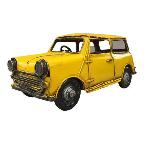 Maquette Reproduction Voiture Ancienne Mini Cooper Mtal Tain Collection Jaune