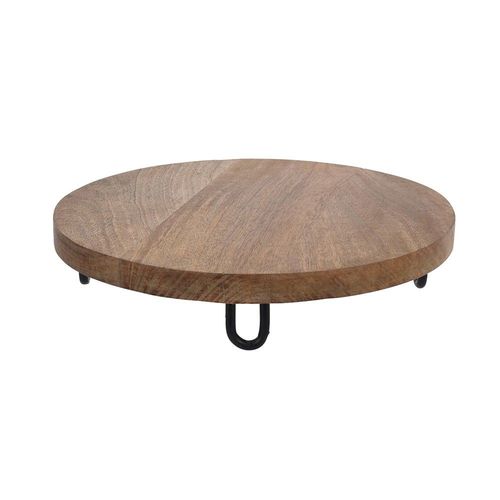 PLATEAU BOIS MANGUIER PIEDS MÉTAL 30X6CM NATURE
