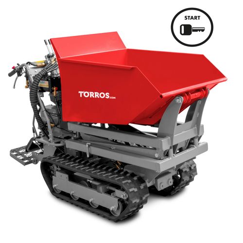 Minidumper à chenilles élévateur ciseaux benne basculante 500KG 10CH 8 vitesses à démarrage électrique Torros MRS500H6E
