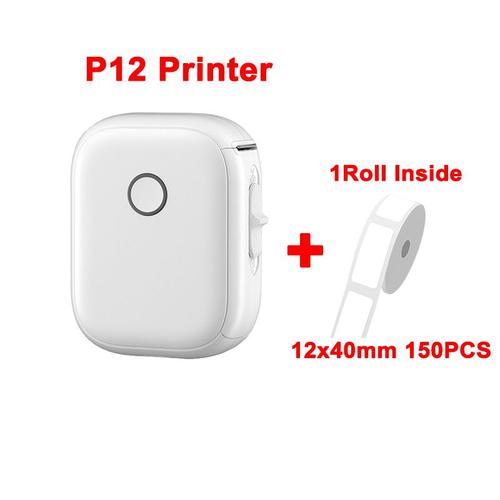 P12 blanc avec 1roll - Marklife Mini imprimante couleur de poche Bluetooth, Mini  imprimante Portable thermique pour Photo, impression'étiquettes  autocollantes