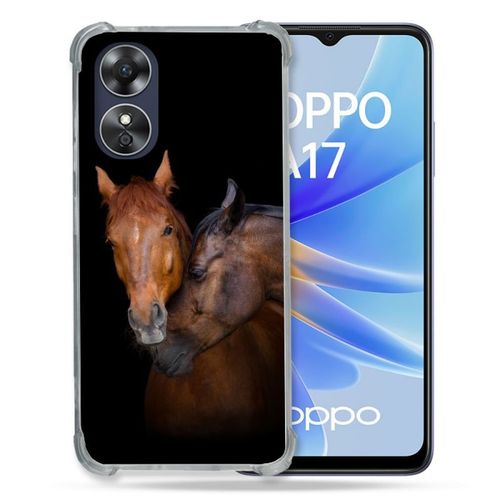Coque Renforcée Pour Oppo A17 Animal Cheval Marron