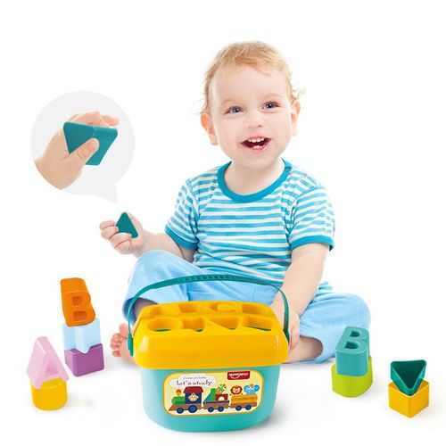 Mon Trieur , Boite Avec 16 Blocs Pour Apprendre À Trier Et À Empiler, Reconnaître Les Couleurs, Les Lettres Et Les Graphiques - Jouet Bébé Et Enfant Des 6 Mois
