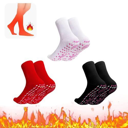 3 Paires Afiz Tourmaline Acupression Auto-Chauffante Minceur Santé Chaussette, Massage Des Pieds Chaussettes Thermothérapeutiques