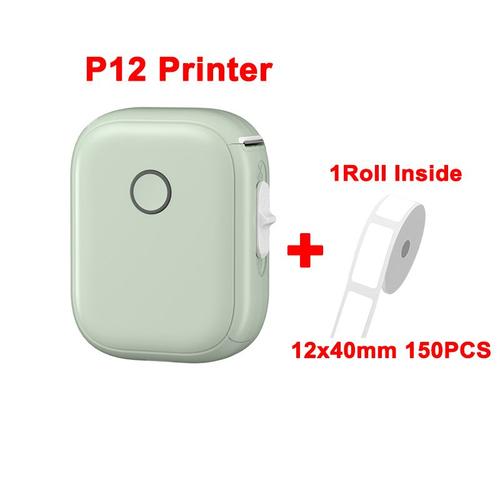 Green P12 avec 1Roll - Mini-imprimante Portable M110, Bluetooth, Compatible  Business, Codes-barres, Étiquette De Prix, Câble, Autocollant Sans Fil,  Imprimante D'étiquettes Thermiques