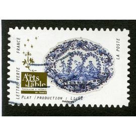 Timbre Oblitéré Les Arts De La Table, Porcelaine & Faïence En France, Plat Production Lille, La Poste, Lettre Verte, France