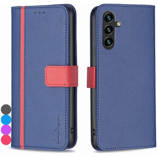 Housse Etui Cuir Pour Samsung Galaxy A14 5g Coque Pour Galaxy A14 5g Étuis De Ceinture Pochettes Avec Fentes Cartes Et Rabat Protecteur Silicone Folio Étuis Housse Pour Samsung A14 5g Bleu