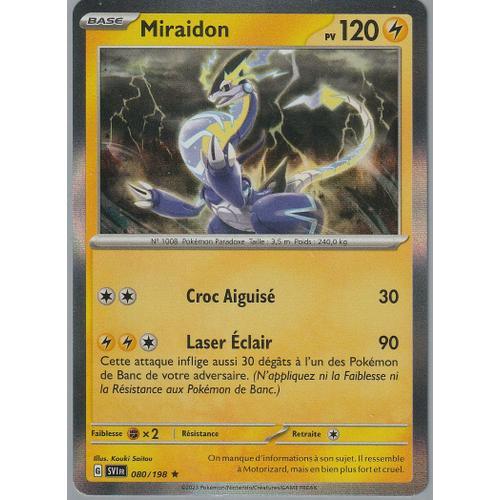 Carte Pokemon - Miraidon - 080/198 - Holo-Rare - Ecarlate Et Violet -