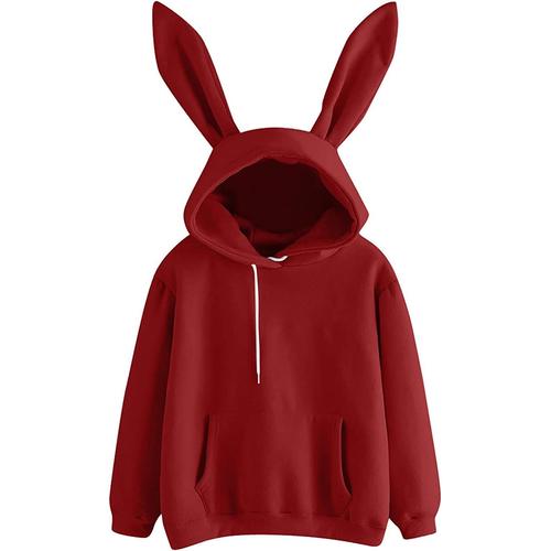 Hoodies Pour Femme - Sweats À Capuche Chaud Doublure En Polaire Sweats Sweat Femme Ample Couleur Unie Kpop Sweat-Shirt Original Manteau Veste Outwear