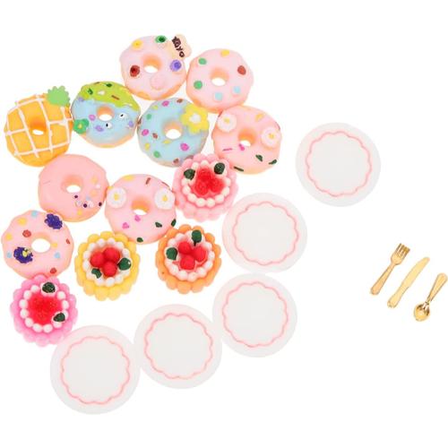 1 Set Miniature Food Donuts Dollhouse Decoration Mini Dessert Pastry Toy Food Cake Topper Mini Play Food Toys For Doll Scrapbooking Shoe Decors